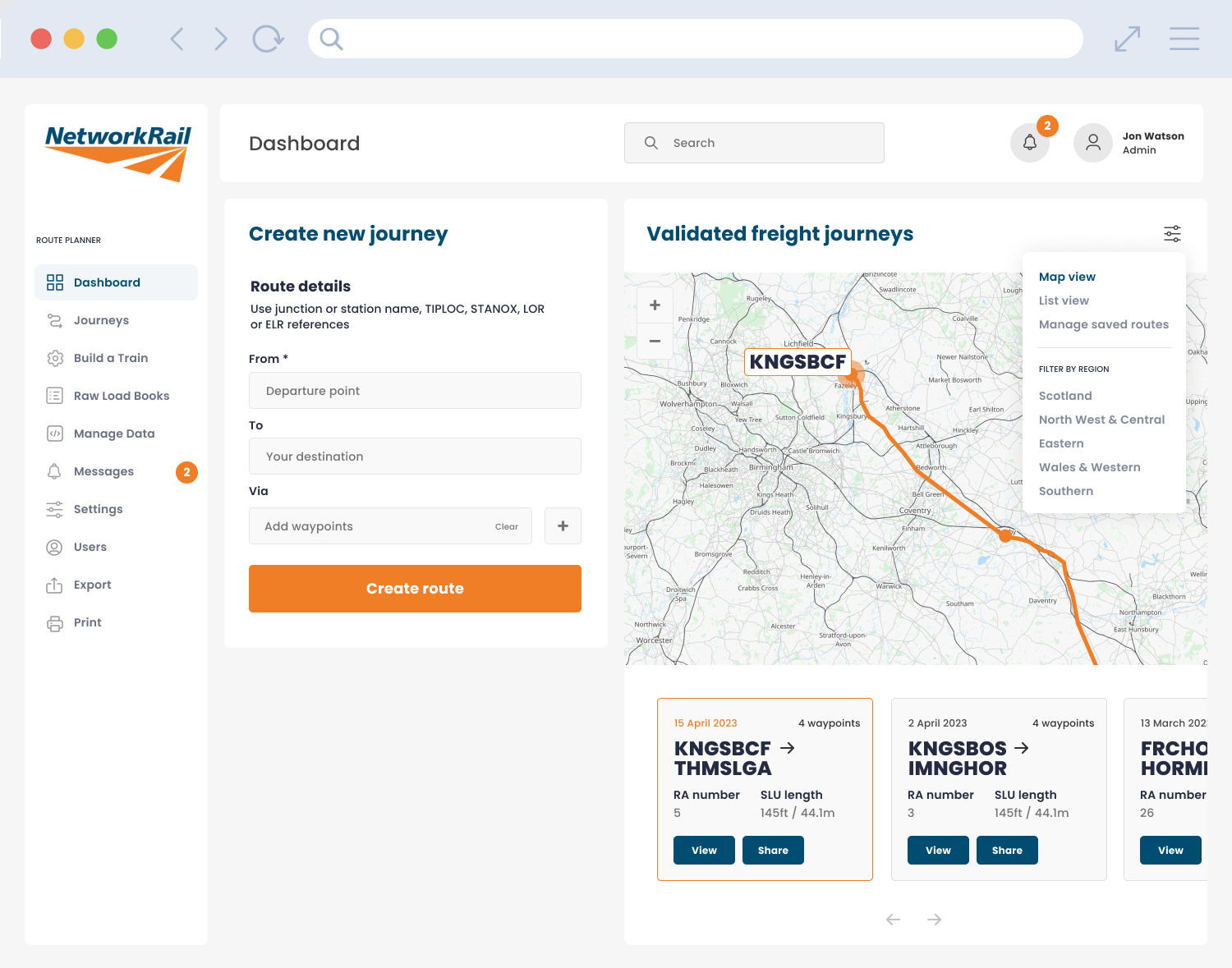 Network Rail UI Design